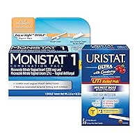 Monistat 1-Day Yeast Infection Treatment, Prefilled with Uristat Ultra UTI Relief Pak, Test for Urinary Tract Infection, Experience Urinary Pain Relief, 1 UTI Test Strip & 12 Pain Relief Tablets