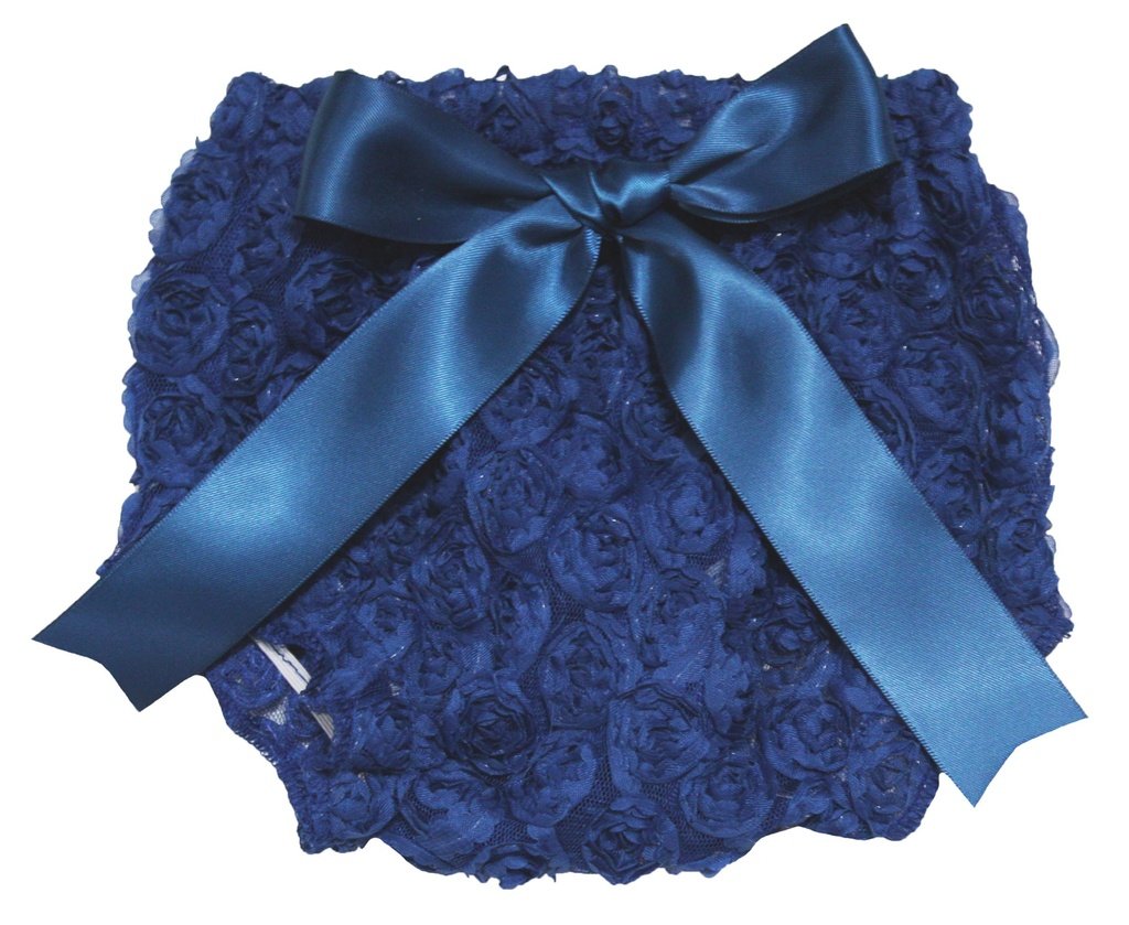Petitebella Dress Floral Rose Navy Blue Blue Bloomer for Baby 6-24m