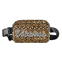 Custom Leopard Fanny Packs for Women Men Personalized Belt Bag with Adjustable Strap Customized Fashion Waist Packs Crossbody Bag Waist Pouch for Workout Traveling