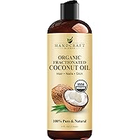  Viva Naturals Organic Fractionated Coconut Oil - Skin & Hair  Moisturizer, Relaxing Massage and Body Oil, Carrier Oil for Essential Oils  Mixing, Pure Non-Greasy Coconut Oil for Skin and Hair, 16