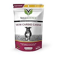 VETRISCIENCE Vetri Cardio Canine Complete Cardiovascular Support for Dogs with CoQ10, Taurine and Arginine, 60 Chews