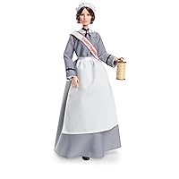 Barbie Inspiring Women Series Florence Nightingale Collectible Doll, Approx. 12-in, Wearing Nurse's Uniform, Apron and Cap with Doll Stand and Certificate of Authenticity