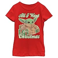 Girl's Star Wars Grogu All I Want for Christmas T-Shirt