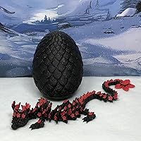 Black and Red Cherry Blossom Dragon with Dragon Egg, 3D Printed Articulated Black and Red Cherry Blossom Dragon, Fidget ADHD Sensory Toy D020