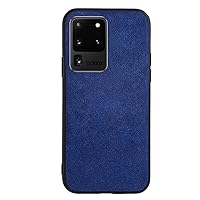Soft Suede TPU Frame Phone Case for Samsung Galaxy S22 S21 S20 Ultra Plus FE S10 E Lite S9 S8, Lens Protection Luxury Back Cover(Blue,S22 Ultra)