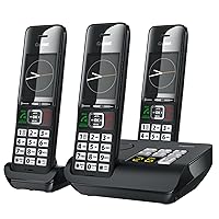 Gigaset Comfort 552A Trio - 3 Cordless Phones - Answering Machine - Made in Germany - Elegant Design - Hands-Free Mode - Comfort Call Protection - Big Phone Book, Titanium-Black