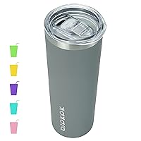 BJPKPK Skinny Tumbler with Lid 20 oz Stainless Steel Slim Vacuum Insulated Tumblers Cup,Gray