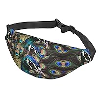Fanny Pack For Men Women Casual Belt Bag Waterproof Waist Bag Fresh Peacock Running Waist Pack For Travel Sports