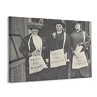 Retro Woman Poster Suffragette Feminism Canvas Wall Art Print Poster Decorative Painting Canvas Wall Art Living Room Posters Bedroom Painting 8x10inch(20x26cm)