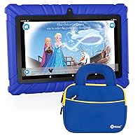 Contixo Kids Tablet, V8 Tablet for Kids and Tablet Sleeve Bag Bundle, 7” Toddler Tablet, 2GB+32GB Android 11 Tablet with Case, Learning Games Included, Parental Control Family Link - Dark Blue