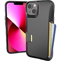 Smartish® iPhone 13 Wallet Case - Wallet Slayer Vol. 1 [Slim + Protective] Credit Card Holder - Drop Tested Hidden Card Slot Cover Compatible with Apple iPhone 13 - Black Tie Affair