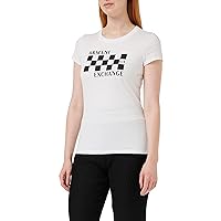 A｜X ARMANI EXCHANGE Women's Cotton Jersey Crew Neck Racing Fitted Tee
