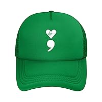 Heartbeat Semicolon Suicide Prevention Awareness Hat Mesh Baseball Cap Trucker Hats Breathable Golf Dad Sun Hat Men Women