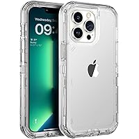 ORIbox for iPhone 13 Pro Max/12 Pro Max Case Clear, [10 FT Military Grade Drop Protection], Transparent Heavy Duty Shockproof Anti-Fall Case for iPhone 13/12 Pro Max,6.7 inch,3 in 1, Crystal Clear