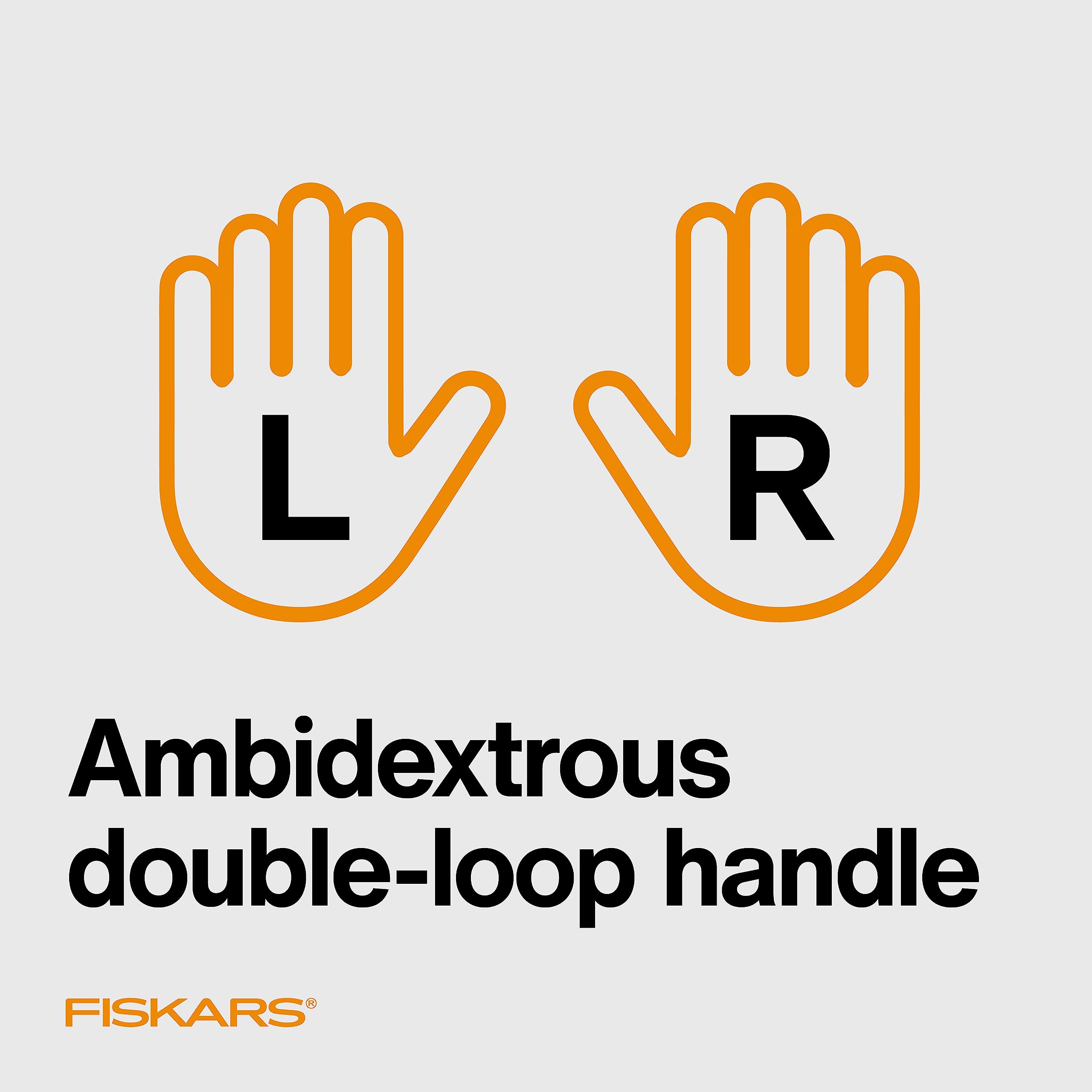 Fiskars Premier Orange-handled Micro-Tip No. 5 Fabric Scissors - Double Loop Handle - Sewing and Craft Scissors - Orange
