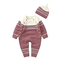 8 Month Old Girl Clothes Knitted Baby Cotton Boy Hat Romper Girl Boys Romper&Jumpsuit Christmas Sweater for Girls