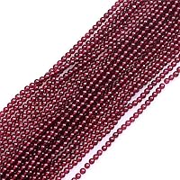 GEM-Inside Natural 2mm Garnet Gemstone Smooth Round Stone Loose Beads Crystal Energy Stone Power for Jewelry Making 15