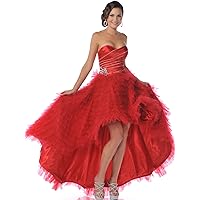 Women's Strapless Sweetheart High Low Prom Dress
