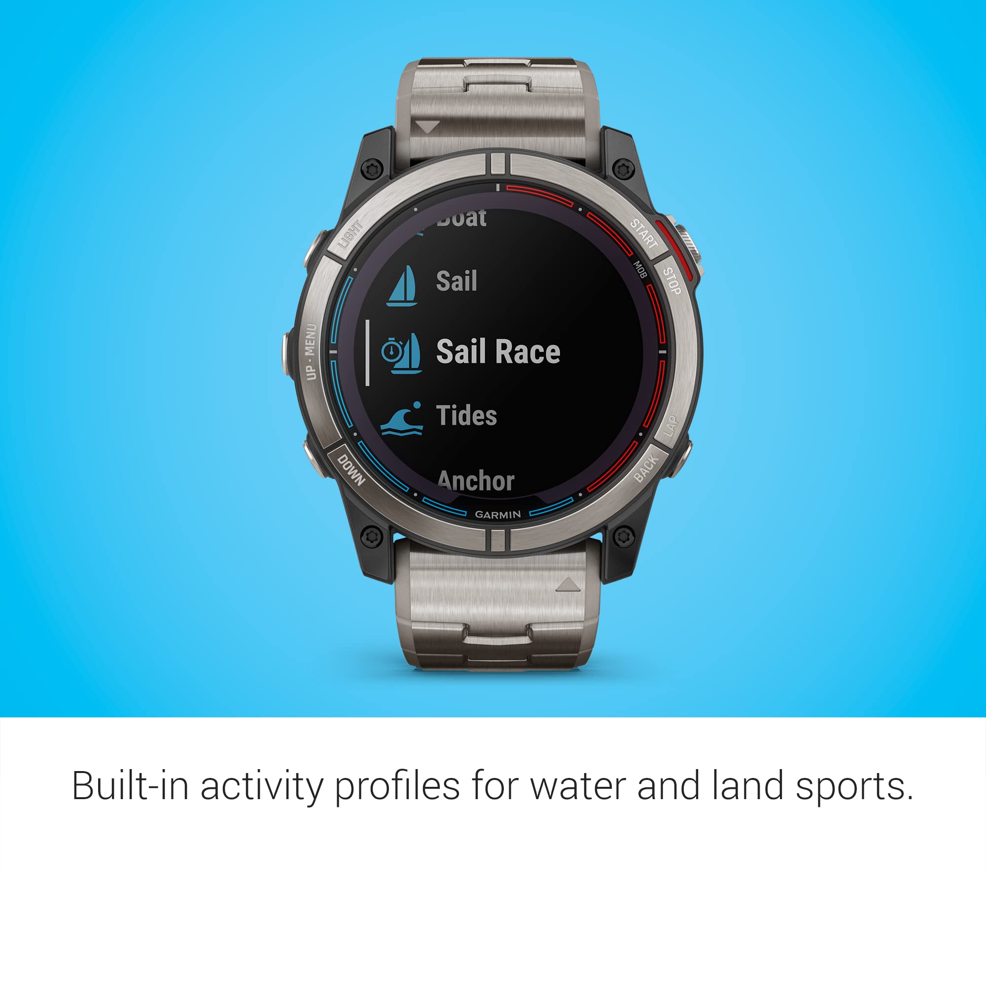 Garmin quatix® 7X Solar Edition, Marine GPS Smartwatch, Solar Charging Capabilities, Durable Watch with Flashlight, Tide Changes and Anchor Drag Alerts, Waypoint Marking