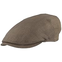 Breiter Men's Flat Cap Peaked Cap 100% Linen Lining Cotton Hat Lightweight & Comfortable Newsboy Cap
