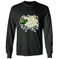 Cauliflower Sheep Gift for Animal Lovers Unique and Fun Black and Muticolor Unisex Long Sleeve T Shirt