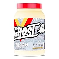 GHOST Vegan Protein Powder, Pancake Batter - 2lb, 20g of Protein - Plant-Based Pea & Organic Pumpkin Protein - ­Post Workout & Nutrition Shakes, Smoothies, & Baking - Soy & Gluten-Free
