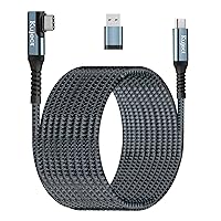 Kuject Link Cable 20FT Compatible for Quest 3 and Quest 2, Nylon Braided Accessories for Rift S/Steam VR Games, USB 3.0 Type C to C High Speed Data Transfer Charging Cord for Gaming PC