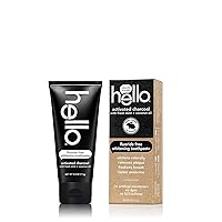 HELLO Activated Charcoal FLOURIDE FREE Whitening Toothpaste with Fresh Mint + Coconut Oil - 2 Pack of 4 oz each (8 oz total)