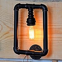 Vintage Water Pipe Wall Lamp E27 Steampunk Edison Wall Sconce Indoor Vintage Industrial Wall Lighting for Living Room Bedroom Iron Antique Wall Lights Fixtures