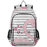 ALAZA Flamingo on Striped Star Backpack Daypack Bookbag