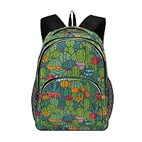 ALAZA Succulents Cacti Green Plants Backpack Daypack Laptop Work Travel College Bag for Men Women Fits 15.6 Inch Laptop