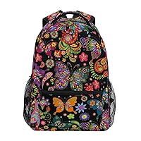 Colorful Butterfly Backpack Mandala Paisley Style Butterflies Bookbag for Student Personalized Laptop Daypack Beautiful School Book Bag for Women Teens