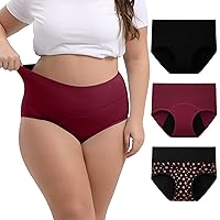 INNERSY Women's Period Underwear High Waisted Postpartum Menstrual Panties 3 Pack