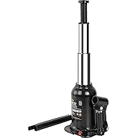 Torin 8 Ton (16,000 LBs) Double Ram Welded Hydraulic Car Bottle Jack for Auto Repair and House Lift, Black, ATH80802XB
