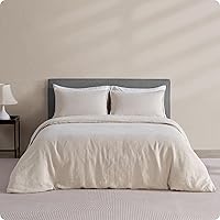 DAPU 100% Linen Duvet Cover Set 3PCs, Pure Natural French Flax Linen Duvet Cover King 90