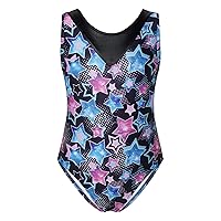 iiniim Kids Girls Stars Printed Gymnastic Leotard Bodysuit One-piece Jumpsuit Dance Unitard Swimsuit