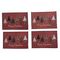 Melody Jane Dolls Houses Dollhouse Christmas Tree Placemats Table Mats Red Dining Room Accessory 1:12