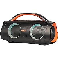 Extreme Boom+ IPX6 Waterproof Outdoor Speaker with 100W Massive Sound, Extra Bass, 20H Playtime, Built-in Power Bank, Mixed Color Light, Bluetooth Speaker for Camping, Beach, Outdoor