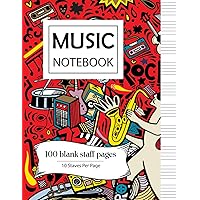 Music Notebook | Staff Music Manuscript Paper Notebook | 100 Pages - 10 Staves per Page | 8,5'' wide x 11'' high | White Staff Paper: Includes a Music Notation Guide for beginners