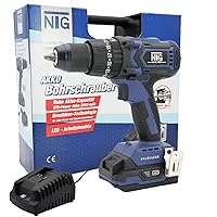 NTG Cordless Impact Drill 3 in 1 | Cordless Screwdriver with Drilling Function and Impact Function | with LED Light | 20V 46Nm Max. 25+1+1 Torque Levels