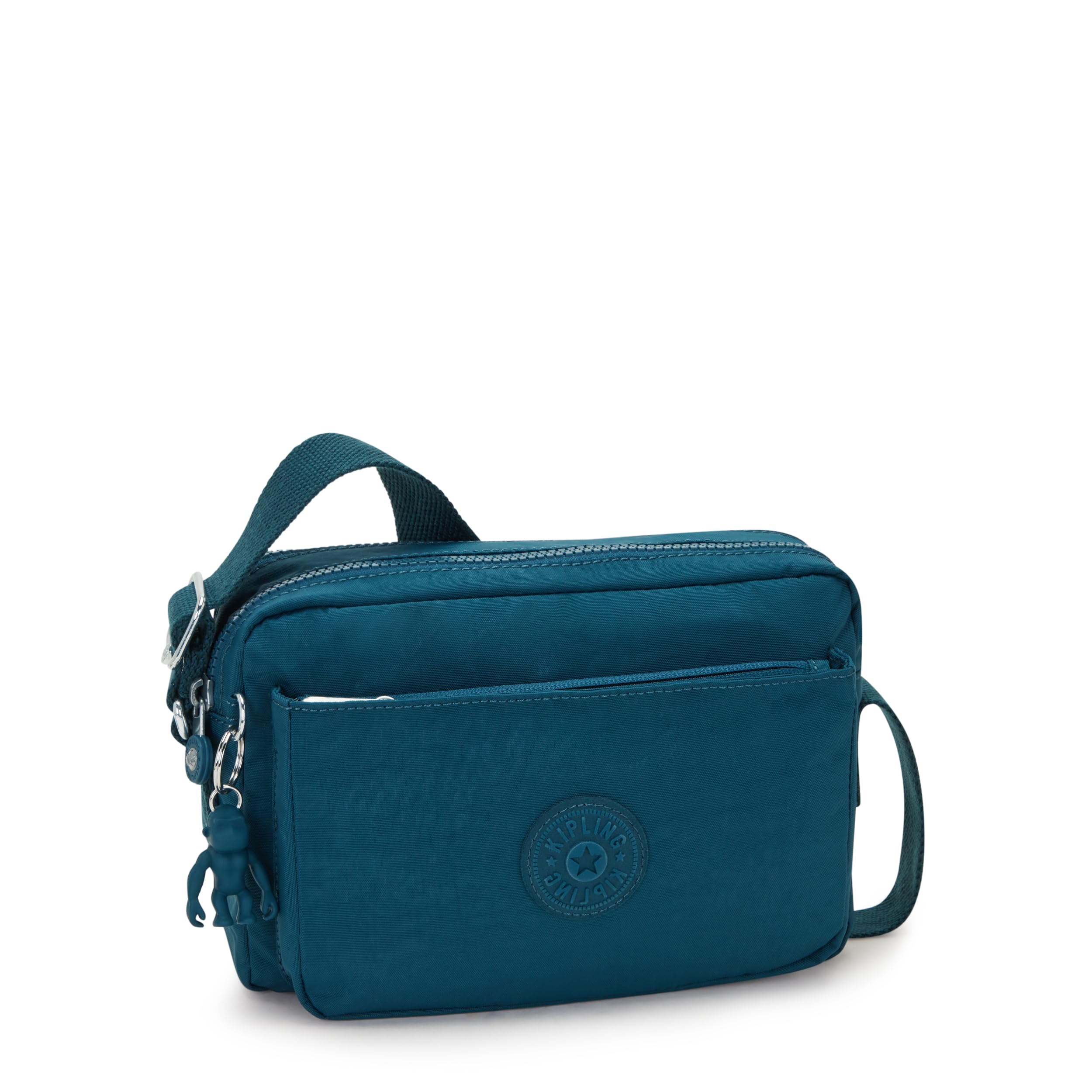 Kipling Women’s Abanu Medium Crossbody Bag, Lightweight, Adjustable Nylon Waist Pack with Multi-Compartment Zip Pockets, Cosmic Emerald