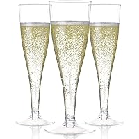 100 Clear Disposable Champagne Flutes - Glasses for Weddings, Parties, New Years Eve, Toasting & Mimosas - 2023