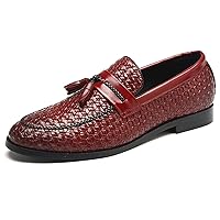 Loafers Men Fashion Woven Dress Driving Flats Slip on Moccasins Casual Shoes