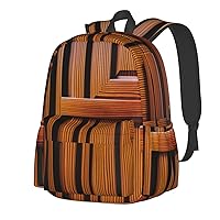 Wooden Doors And Locks Backpack Print Shoulder Canvas Bag Travel Large Capacity Casual Daypack With Side Pockets