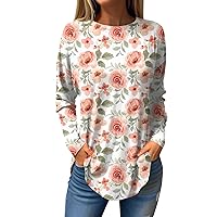 Womens Tunic Tops Shirts Dressy Casual Fall Long Sleeve Pullover Cute Lose Fit Blouses Crew Neck T-Shirt