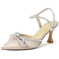 RIBONGZ Women's Wedding Shoes Glitter Sparkly Pointed Toe Strappy High Heels Sexy Ankle Strap Pumps Bridal Party Work Dress Shoes