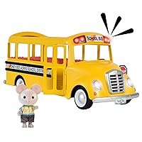 Sunshine School Bus Vehicle with Lights, Sounds and Miniature Doll Figure, 2 Pieces, Ages 3+