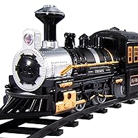 Train Set for Kids, Electric Christmas Train Toys Sets for Boys Girls with Sound Include Locomotive Engine, 3 Cars and 10 Tracks, Classic Toys Birthday Gifts for Age 3 4 5 6 7 8 Years Old Kids