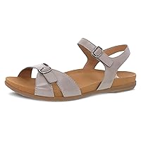 Dansko Judith Adjustable Sandal for Women - Leather Linings and Uppers For All-Day Comfort - dual-density EVA Footbed and Lightweight Rubber Outsole for Long-Lasting Wear