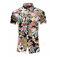 Men's Short Sleeve Shirt Cuban Beach Tops Pocket Guayabera Shirts Summer Casual Comfy Blouse Tops for Men